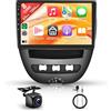 Rimoody 6G+128G 8 Core Android Autoradio per Toyota Aygo/Peugeot 107/Citroen C1 2004-2014 10.1 Pollici Touchscreen Autoradio Senza Fili Carplay Android Auto Mirror Link Bluetooth FM/RDS/EQ/DSP WiFi GPS
