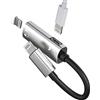 Kefiany Jack Doppio Lightning Cuffie Accessori Aux Caricatore Cavo Adattatore Adapter audio auricolari Cavetto Headphone Sdoppiatore Autoradio per Apple iPad iPhone 14 13 12 Pro Ricarica Cuffia Dongle ip-ZX