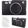 VOVMOEYA Custodia in silicone per Fujifilm XE5 X-E5, accessori per Fujifilm XE5 X-E5, con 2 pellicole protettive ultra sottili da 0,25 mm per fotocamera Fujifilm XE5 X-E5, colore nero