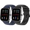 SenMore 20mm Cinturino per Amazfit GTS 2 Mini Lightweight Bracciale Universale in Sport Cinturino Sportivo per Gear S2 Frontier/Classic, Watch 2, Amazfit Bip Younth (20mm, Black&Blue)