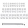 lcyen 30 paia di tappi per le orecchie, rete antipolvere con colla, filtro per cuffie intrauricolari antipolvere, in acciaio inossidabile, rete, sostituzione con pinzette (3,5 mm, 4 mm, 4,5 mm, ogni misura