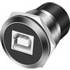 MEIRIYFA Connettore da USB B a pannello A, connettore di montaggio USB 2.0 tipo B femmina a presa USB-A, convertitore rotondo adattatore per PC portatile stampante scanner (argento)
