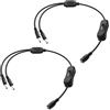 JSADZKJ Cavo di alimentazione DC 3,5 mm x 1,35 mm DC 1 femmina a 2 spine, cavo di prolunga con interruttore on/off, DC35135 Y, splitter di alimentazione per fotocamera, DVR, striscia LED 15,7 in/2