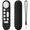 Hi Color Custodia in silicone per Google TV Streamer 4K Remote 2024 Cover protettiva in silicone per Google GY3LE Cover per telecomando antiscivolo (nero)