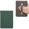 kwmobile Cover Pieghevole eReader Compatibile con Pocketbook InkPad 4 / Color 3 / Color 2 Cover - Protezione eBook Reader in Tela con Cinghia per Mano - verde scuro