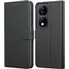Leacckl Cover per Honor X7b / Honor 90 Smart (Non per Honor 90 5G), Custodia a portafoglio in Pelle PU Premium [Magnetica a Scatto] [Funzione Stand], Nero