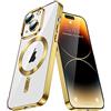IMIRST Custodia Soft per iPhone 15 - Compatibile con Super Magsafe e Ricarica Wireless, Copertura ibrida classica Sottile e Resistente Agli Urti per Apple iPhone 15, YIX Gold