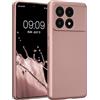 kwmobile Custodia Compatibile con Xiaomi Poco X6 Pro 5G Cover - Protezione Back Case Morbida - Silicone TPU Effetto Metallizzato oro rosa metallizzato