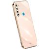 RankOne La Custodia del Telefono è Adatta per Redmi Note 8T (6.3 Inches), Case per Cellulare in Silicone con Telaio Galvanico - Rosa