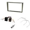 Audioproject A386.2 - 10 - Set di mascherina autoradio 2 DIN compatibile per Opel Agila Astra Corsa C Combo Omega Vectra Meriva Vivaro Zafira Suzuki Radio adattatore antenna sblocco grigio scuro