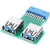 Cablecc - Adattatore PCBA da doppia porta USB 3.0 di tipo A femmina ad attacco a 20/19 pin per scheda madre