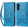 KENHONER Compatibile Cover con Samsung Galaxy S24 Plus,Premium Pelle PU Portafoglio Flip Libro Custodia Cover per Samsung S24 Plus [Protezione Completa] (Blu)
