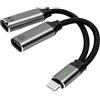 TNSLAND Splitter USB C, splitter USB C, splitter USB C, 1 a 2, splitter USB C tipo C, cavo adattatore per cuffie con Pd 100 W Fast Charging per Smartphone Tablet per iPhone 17, per Samsung, per Huawei