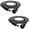 DZYDZR 2 Pezzi 2m DC 12V Cavo di Estensione Nero, 2,1mm x 5,5mm DC Jack Maschio a Femmina Filo di Rame 22AWG per Adattatore di Potenza, LED, Fotocamera CCTV e altro ancora (6,6ft)