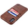 Dockem Exec M2 Cover Portafoglio per iPhone XR: Custodia Sottile Porta Carte di Credito con Piastra Metallica Integrata per Supporto Magnetico: Serie M [Marrone]