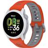 GIOPUEY 22mm Cinturini Compatibile con COROS Pace 4/Apex 4 42mm/Pace3/Pace-Pro/Apex PRO/2 PRO, Morbido TPU Cinturino [Design a Colori di Giunzione] - Orange/Grey