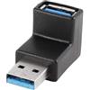 CABLEPELADO Adattatore USB a gomito, maschio a femmina, USB 3.0, angolo di 90°