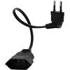 Yewseas Cavo di Prolunga Ad Angolo Retto 90 Gradi, Spina Europea Tipo C su Presa Tipo C, 2,5A/250V, 0,75 mm², Nero, per TV, Computer, Elettrodomestici, Monitor e Altri Dispositivi