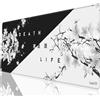 LznYi Tappetino per mouse da gioco in bianco e nero con fiori di ciliegio giapponese Sakura Death Life Flower Mat 80 x 30 cm base in gomma antiscivolo bordi cuciti tastiera scrivania pad per ufficio