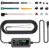 Range Tour Kit Cablaggio Mini USB con Schermo LED, 12V-32V a 5V 3A Auto Cavo di Ricarica Kit 4m 2-Core con Protezione Regolabile a Bassa Tensione Dash Cam Hardwire Kit Monitoraggio Parcheggio 24 Ore