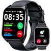 Vtkp Orologio da polso da uomo, 2,1, HD, con chiamata Bluetooth, sport, podometro sonno, cardiofrequenzimetro, orologio intelligente impermeabile IP68 per Android/iOS