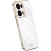 RankOne La Custodia del Telefono è Adatta per OPPO Reno13 Pro 5G / OPPO Reno 13 Pro 5G (6.83 Inches), Case per Cellulare in Silicone con Telaio Galvanico - Bianco