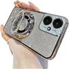 QIWEIQING Custodia Magnetica per Xiaomi Poco X3 NFC, Glitter Bling Custodia per Cellulare Fotocamera Protezione Donna Antivibrante TPU Protettiva Cover per Xiaomi Poco X3 / X3 Pro. Silver DS