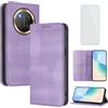 OUEAYIEN Cover per Honor Magic7 Lite 5G/X9C Custodia a Libro con Vetro Temperato Vio