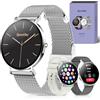 EpochTec Smartwatch Donna,NOVEA Ultradelgada 1.32 Schermo Touch Chiamate Bluetooth, 100+ Modalità Sportive, SpO2 Orologio Cardiologico Monitor del Sonno Contapassi, Ciclo Menstruale IP68, Android/iOS