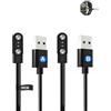 yystao (2 pezzi) Cavo di ricarica magnetico per la maggior parte degli smartwatches, universale 2 pin 2,8 mm, cavo di ricarica USB magnetico tipo A/tipo B