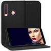 mtb more energy® Custodia Cover Bookstyle per Samsung Galaxy A9 2018 - SM-A920(F/DS) - 6.3'' - Nero - Pelle Sintetica - Portafoglio Protettiva