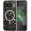 kwmobile Custodia Rigida Trasparente per Google Pixel 10 / Pixel 10 PRO Cover - Compatibile con MagSafe - Protezione Extra con Bordi in TPU - Esplosione Primaverile