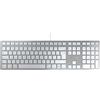 CHERRY KC 6000C FOR MAC, Tastiera Mac Con Filo (Porta USB-C), Layout per il Regno Unito (QWERTY), Tasti Silenziosi, Design Piatto, Bianco-Argento