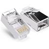 CABLEPELADO Connettori Ethernet RJ45 | 8P8C | Spina modulare per crimpare | LAN Gigabit ad alta velocità | Connessione a Internet | Ideale per PC, Router, Modem, Switch, TV (10 unità, CAT5e FTP)