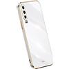 RankOne La Custodia del Telefono è Adatta per HUAWEI P30 (6.1 Inches), Case per Cellulare in Silicone con Telaio Galvanico - Bianco