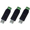DollaTek 3Pcs Adattatore convertitore seriale USB 2.0 a RS485 CP2104 SN75176 Doppia Protezione Fuse + TVS Stabile Rispetto a FT232