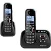 Generic 2 Telefoni Cordless Amplificato per Anziani Suoneria Alta 90dB Volume Forte 35dB Segreteria Telefonica Call Blocker + Tasto Blocco chiamate indesiderate Tasto Black List Vivavoce Tasti Grandi