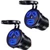 Thlevel Presa USB Caricatore Auto 45W PD Tipo C 18W QC3.0 Caricabatteria Adattatore Impermeabile con LED Indicazione e Interruttore Touch per 12V 24V Moto Camper Camion Barche 2 Pezzi