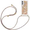 YAMCCCSE Custodia per Cellulare con Corda per LG Velvet 5G/4G Case, Liquido Sabbie Mobili Bumper TPU Cover con Collana Practical Stylish/Necklace Cordoncino Cordino Tracolla