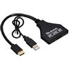 Cablecc Cavo adattatore di prolunga splitter HDMI da 1.3 a doppio femmina, con alimentazione per laptop HDTV 1080P