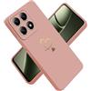 Paitech Cover per Xiaomi 14T con Protezione Fotocamera, Cover per Xiaomi 14T Custodia Con Motivo a Amore Cuore Silicone Sottile e Morbida Antiurto Protettiva TPU Case, Rosa