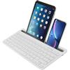 Civetes Tastiera Bluetooth senza fili, tastiera QWERTY portatile, ricaricabile, silenziosa, 78 tasti, supporta il cambio tra 2 dispositivi, con supporto integrato, per iPad, tablet, smartphone (bianco