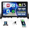 SIXTOP 2+64G Autoradio Bluetooth per Mercedes Benz Classe C W204 S204 2006 - 2011 con Carplay Android Auto, 9 Radio Touch Screen con GPS WiFi FM/RDS EQ MirrorLink+Telecamera per Auto