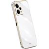 RankOne La Custodia del Telefono è Adatta per Redmi Note 12 Pro 5G (6.67 Inches), Case per Cellulare in Silicone con Telaio Galvanico - Bianco