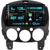 BXLIYER SXAUTO [6GB+128GB] Android 15 IPS Autoradio Per Mazda 2 (2007-2012) - Senza fili CarPlay/Android Auto - LED Camera + MIC - DAB Fast-boot Volante 360-Camera AHD DSP Bluetooth WIFI - 2 Din 9 Pollici