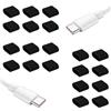 LEOUEANR 20 coperture antipolvere USB-C, in silicone, riutilizzabili, per porta di ricarica e tappo di protezione USB-C per la protezione quotidiana del dispositivo (nero)
