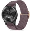 MiKoyi 20 mm Cinturino per Garmin Approach S50/Approach S44/Vivoactive 6/vivoactive 5/vívomove Trend/Venu Sq 2, Nylon Sportivo Intrecciato Cinturini di Ricambio per Garmin Forerunner 165, Viola scuro