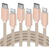 GlobaLink Set di 3 cavi USB C a Lightning- flessibile 15000+ e durevole [certificati MFi] 2M USB C Cavi USB C Caricabatterie 20W Veloce Compatibile con iPhone 13 12 11 Pro XR X 8 iPad- Oro