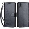 SIENIANLINE Cover per Samsung Galaxy A70 PU Pelle Custodia Flip Cubo - Nero