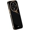 RankOne La Custodia del Telefono è Adatta per OPPO Reno12 F 5G / Reno12 FS 5G / OPPO Reno 12 F 4G / OPPO Reno 12 FS 4G (6.67 Inches), Case per Cellulare in Silicone con Telaio Galvanico - Nero